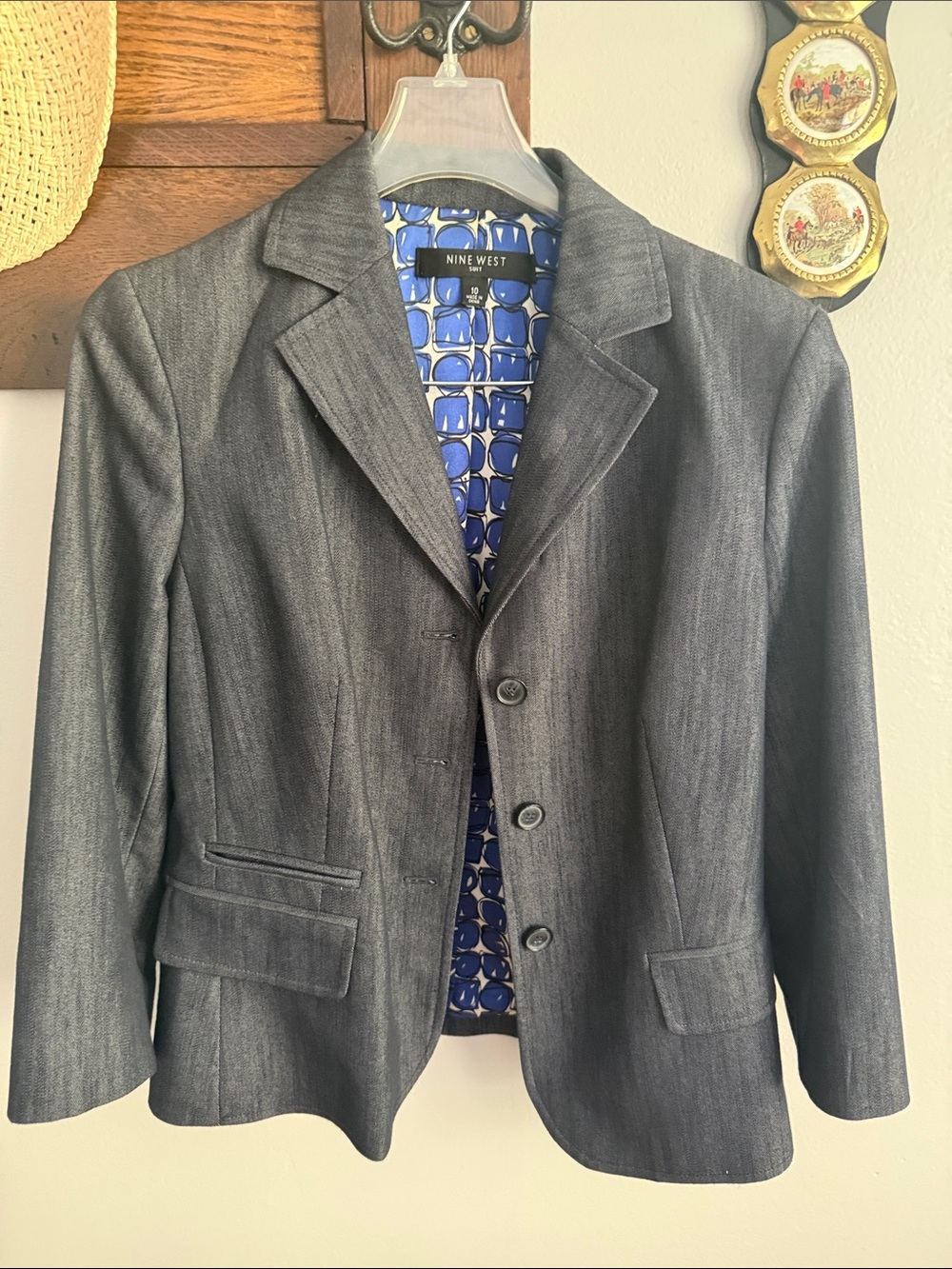 Nine West denim Women's Tailored Blazer with slacks